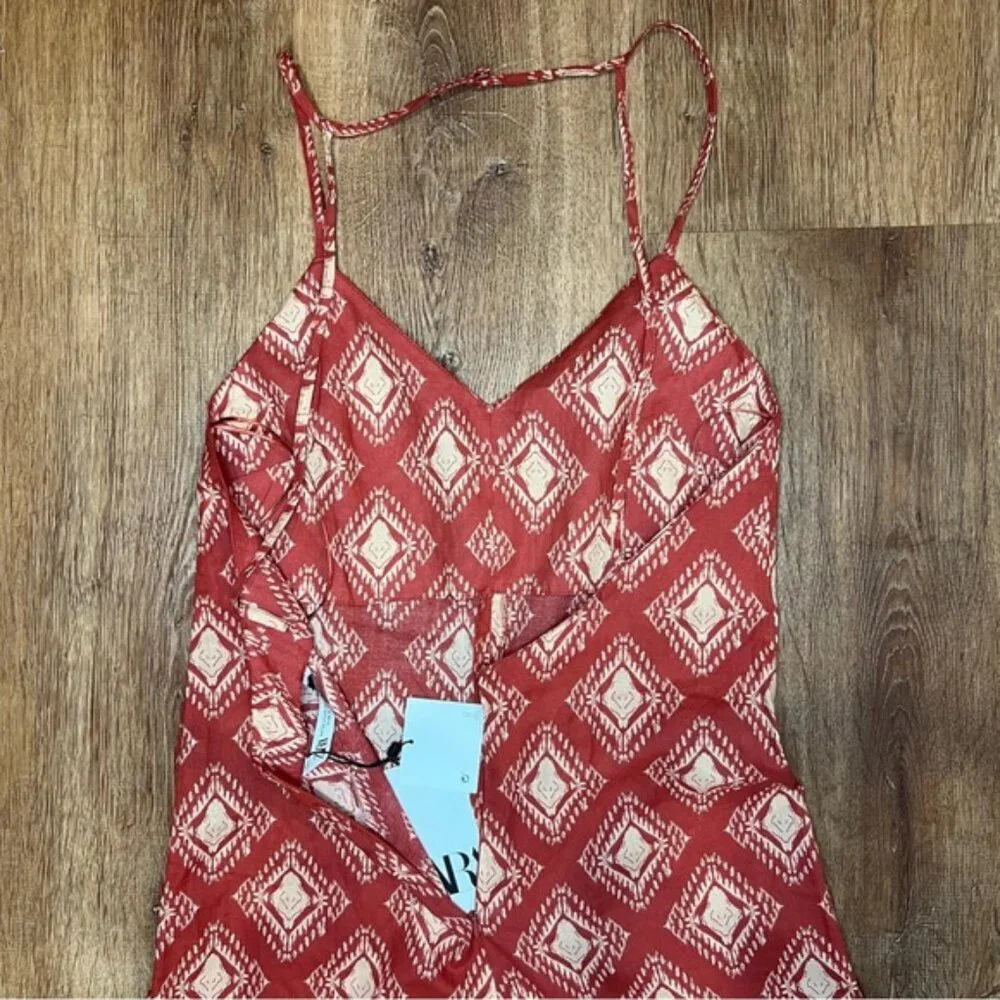 NWT ZARA THE JAMI JUMPSUIT V neck Spaghetti Straps Wide‎ Leg Size XS